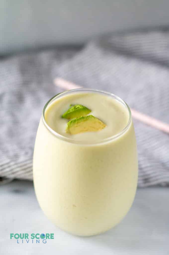 keto avocado smoothie in a glass