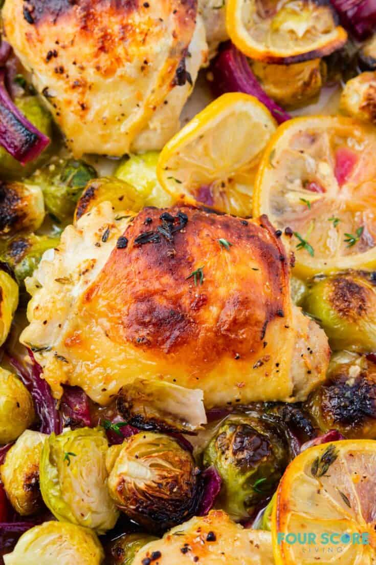 Chicken and Brussel Sprouts - Four Score Living