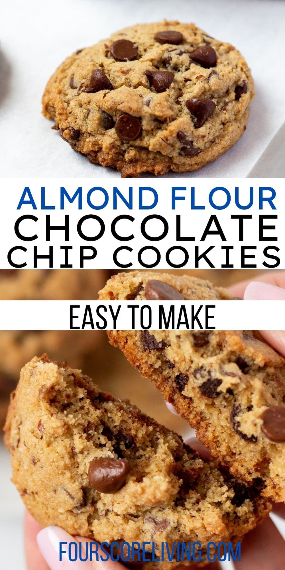 Almond Flour Chocolate Chip Cookies - Four Score Living