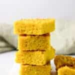 pieces of keto cornbread stacked